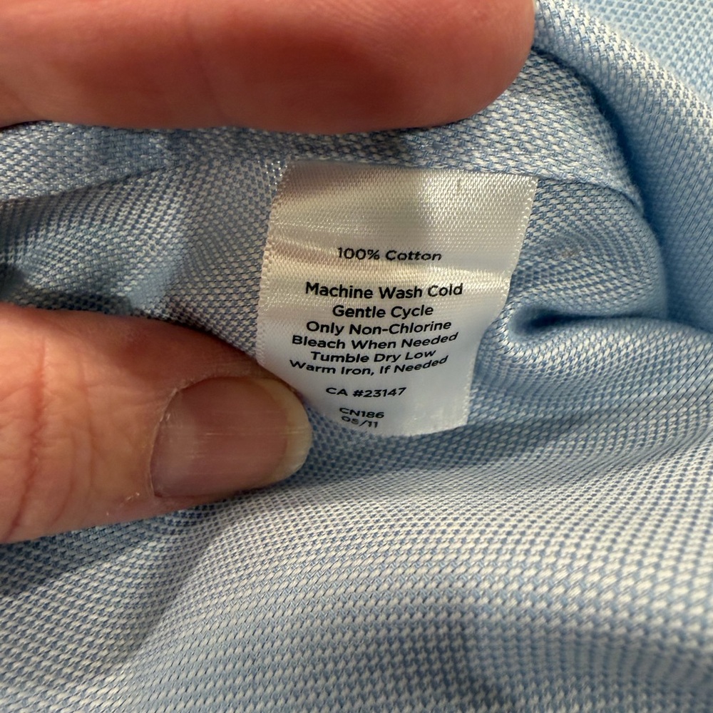Talbots Light Blue Sleeveless Button-Front Shirt - Picture 5 of 5